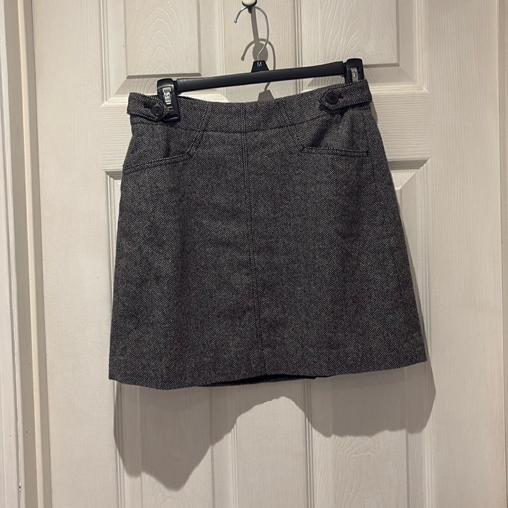 Madewell wool blend houndstooth mini skirt SZ 0